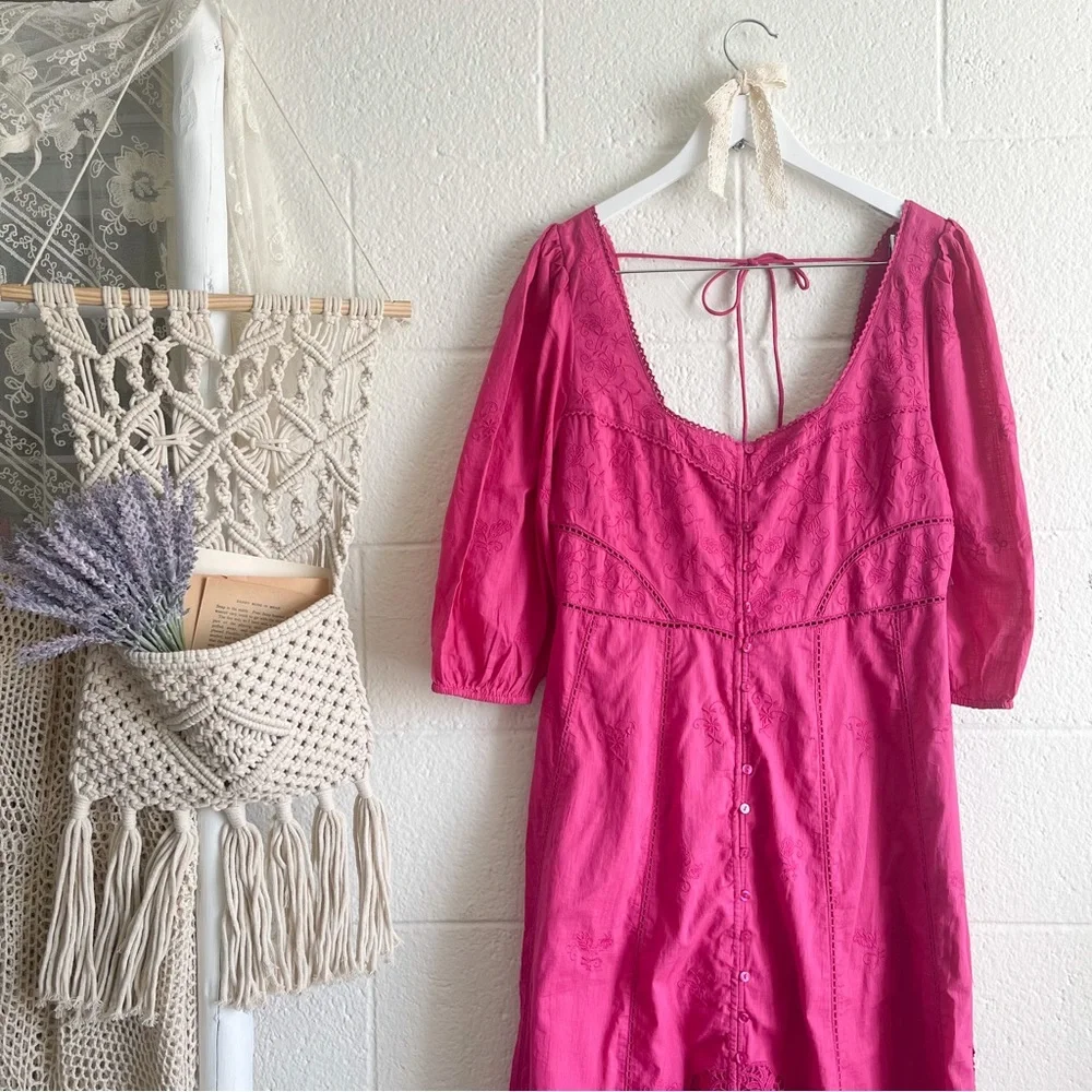 NWT Free People Lisa Lace Midi Dress - Picture 4 of 13